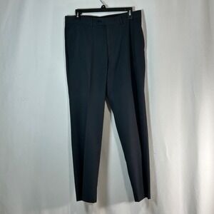 PRONTO UOMO Mens Dress Pants Black Flat Front Classic Fit Size 32 x 30‎